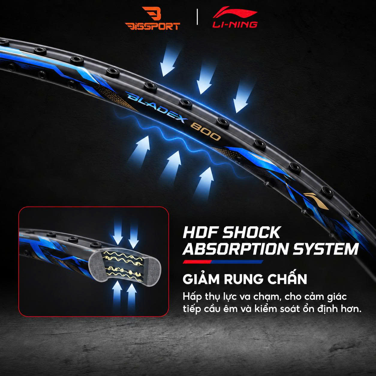 Vợt Cầu Lông Lining BladeX 800 Speed Chính Hãng - Nhanh - Linh Hoat - Thoát Cầu Tốt - Giảm Rung - Ổn Định -